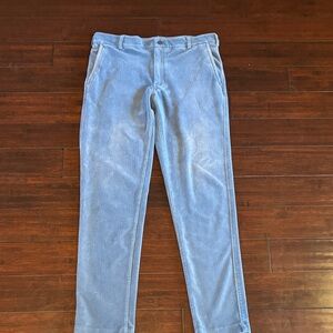 Men’s Light Blue Corduroy Pants - Casual Straight Fit